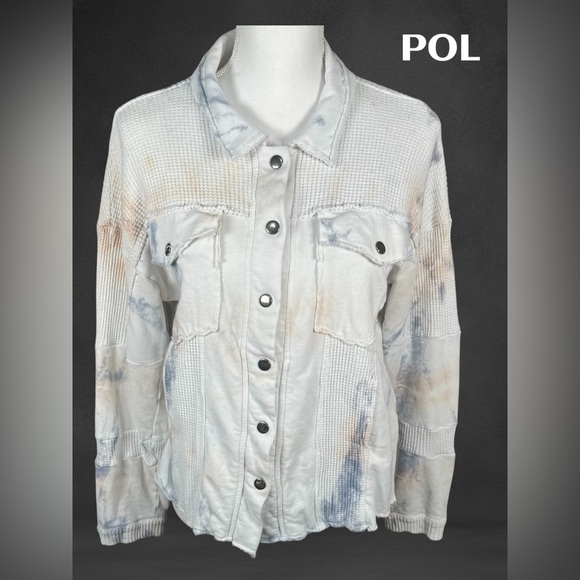POL | Anthropologie | Waffle Knit Snap Button Shirt Jacket - Picture 1 of 6